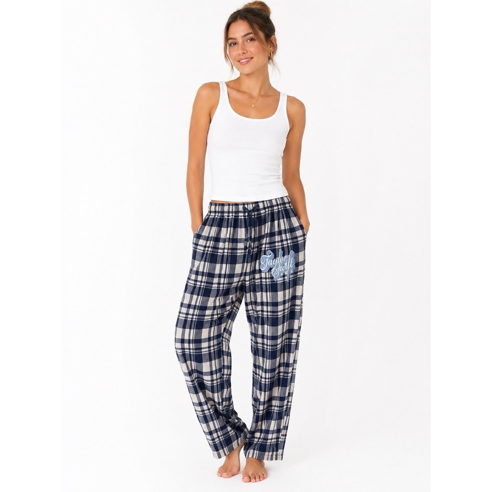 Taylor Swift Fearless Taylor's Version Plaid Pajama Pants M Blue White Cotton